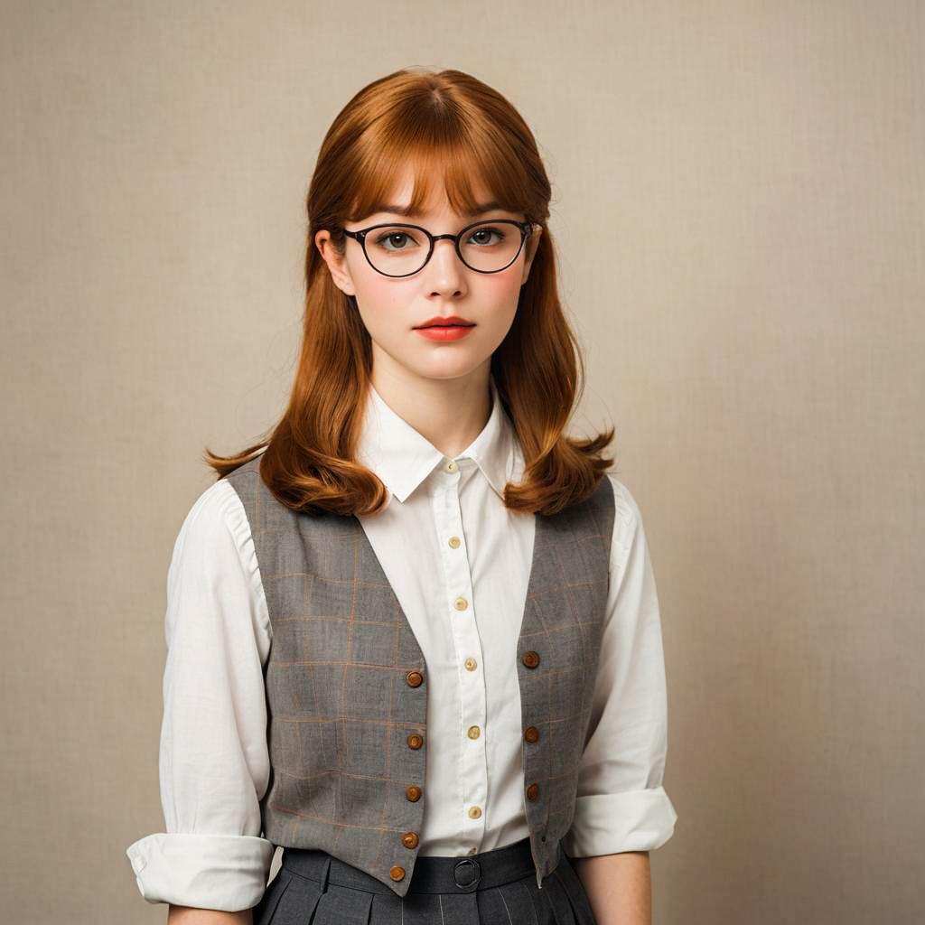 Charming Vintage Photo Shoot with Nerdy Girl