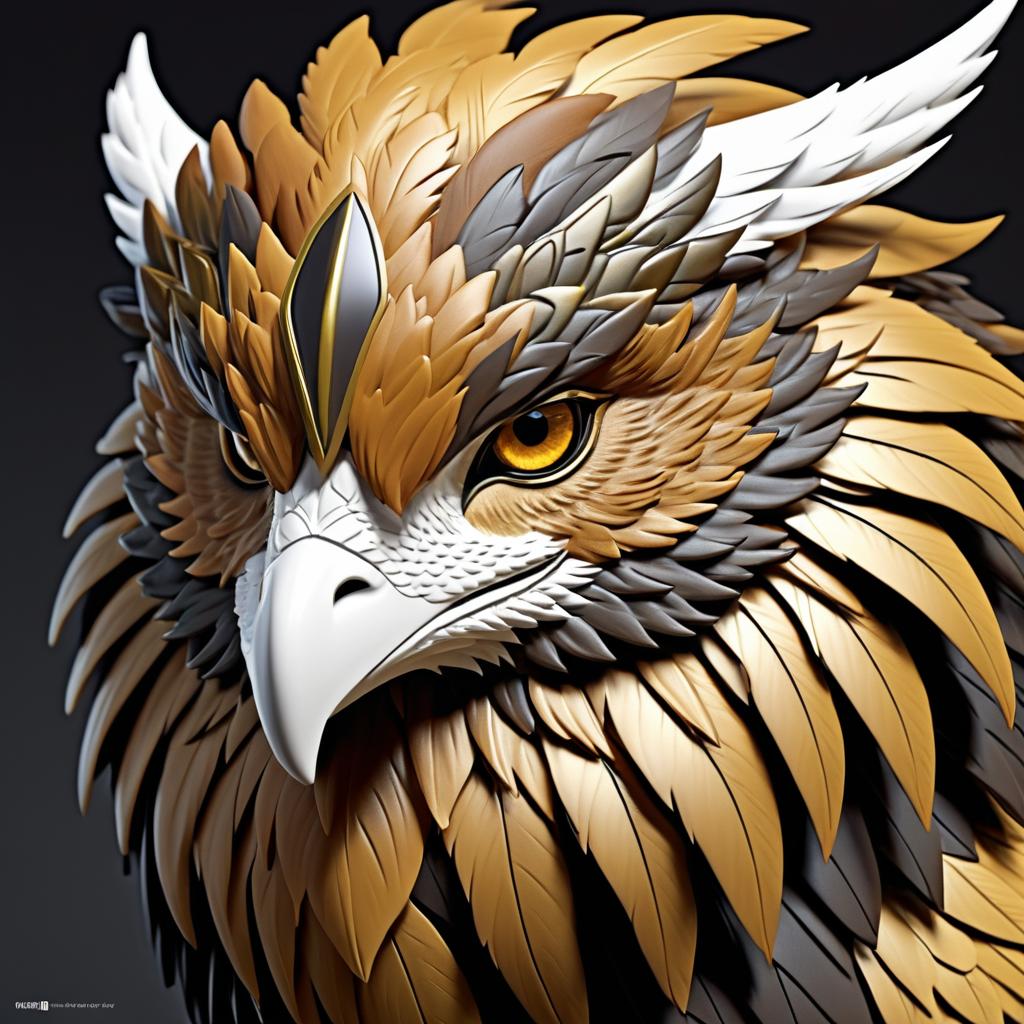 Detailed Concept Art of a Griffin Face