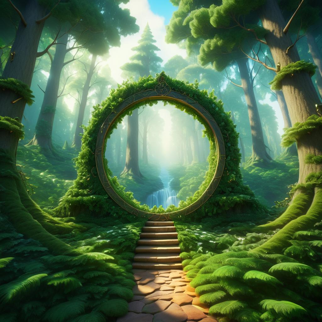 Whimsical Fantasy Portal Above the Forest