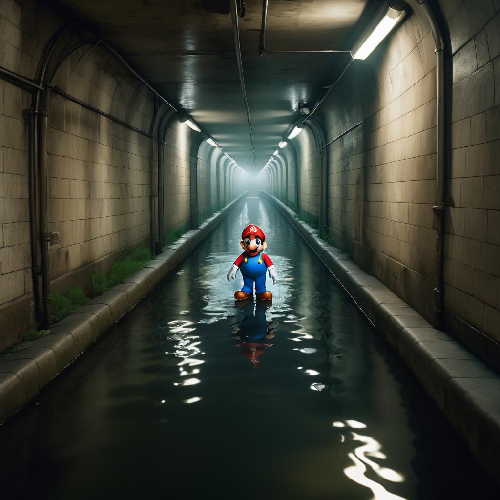 Mario and Cartoons in Paris Sewers