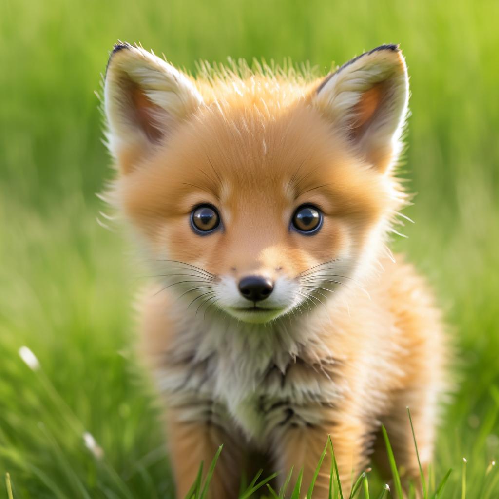 Close-Up of a Baby Fox Kit