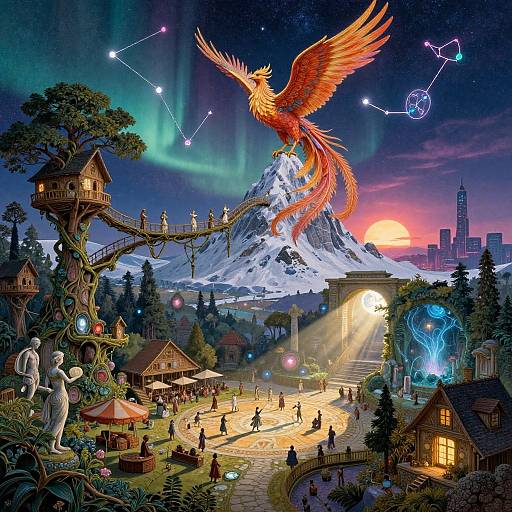 Cosmic Ballet and Enchanted Landscapes