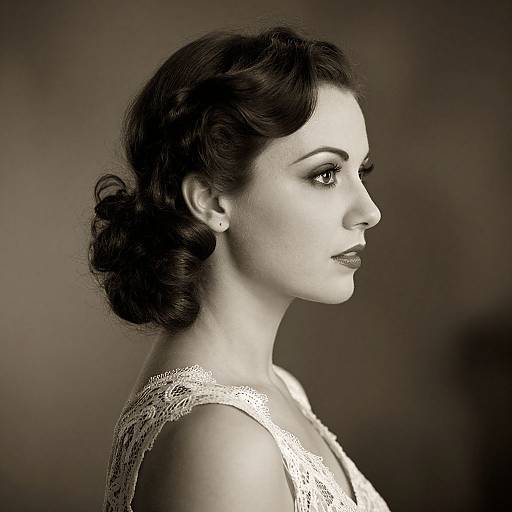 Elegant Woman in Vintage 1940s Style