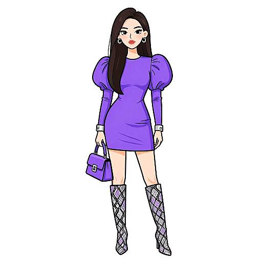 Elegant Woman in Periwinkle Mini Dress