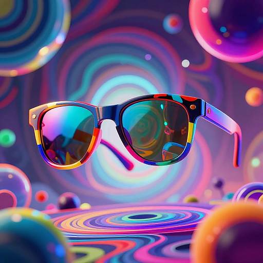 Psychedelic Cyberpunk Floating Glasses