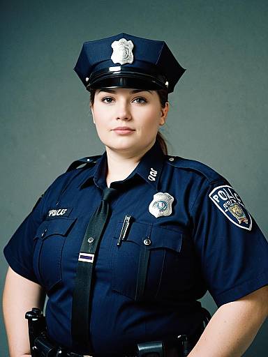 Confident Plus Size Police Officer Portrait