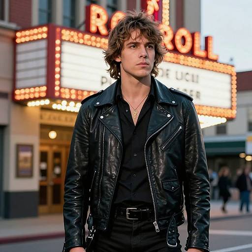Rock Roll Boy in Leather Jacket