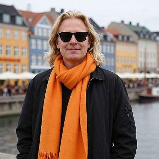 Stylish Blonde Man in Copenhagen
