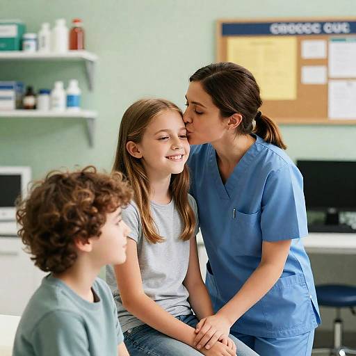 Heartwarming Moment in a Medical Office