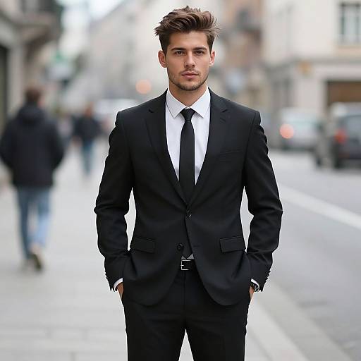 Confident Young Man in Tailored Suit