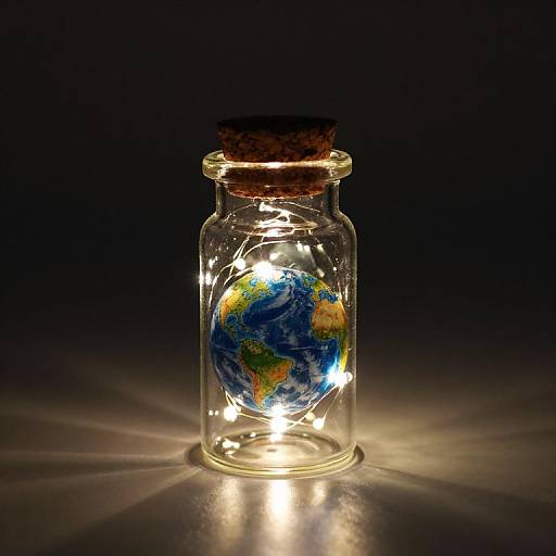 Miniature World in Glass Bottle