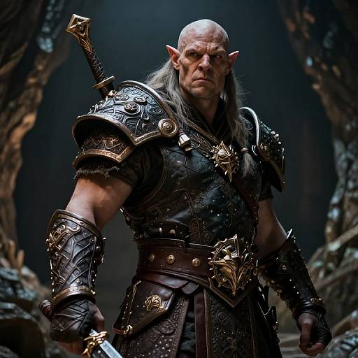 Half Orc Warrior in Fantasy Armor