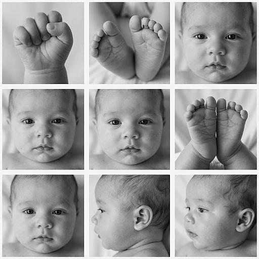 Black and White Baby Close-Up Grid