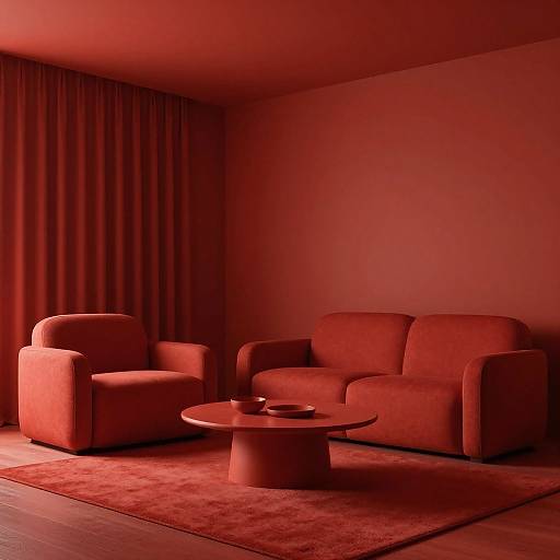 Cozy Red Monochrome Modern Interior
