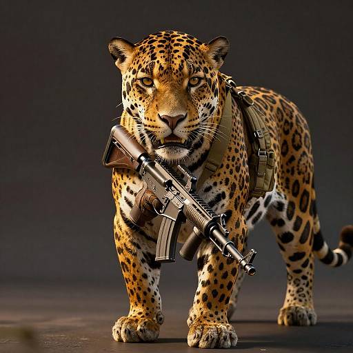 Jaguar with Assault Rifle and Tactical Gear