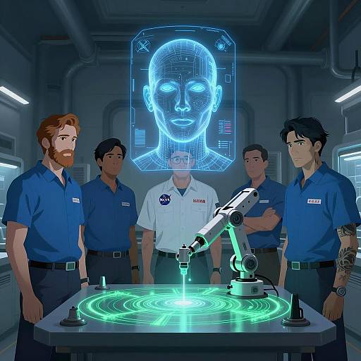 Futuristic Laboratory with Holographic Technology