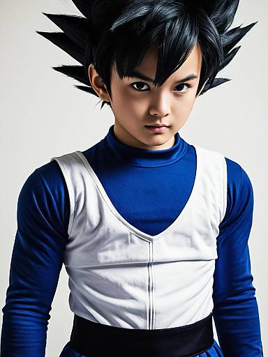 Realistic Vegeta Costume Boy Portrait