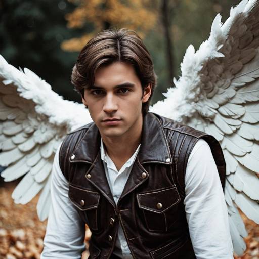 Man in Fallen Angel Costume with Wings