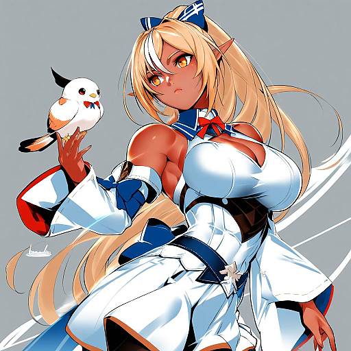 Illustration of Elfriend (shiranui flare), hololive in the style of Bowalia