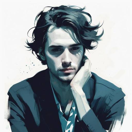 Thoughtful Man in Minimalist Illustration Thoughtful Man in Minimalist Illustration