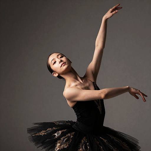 Graceful Ballerina in Black Tutu