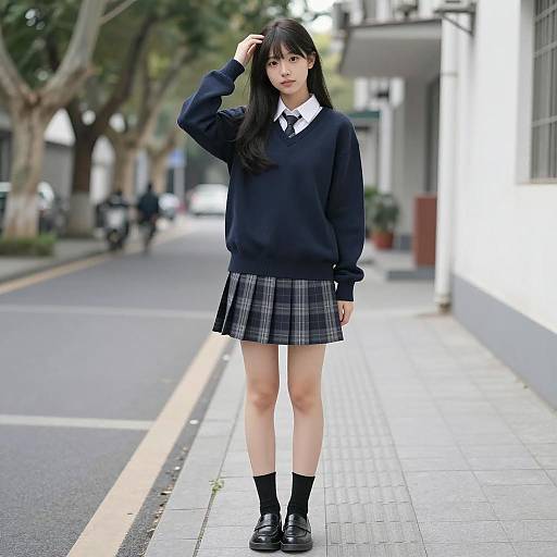 Stylish Asian Girl in Urban Setting