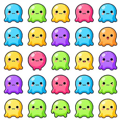 Cute Colorful Slime Sprite Sheet