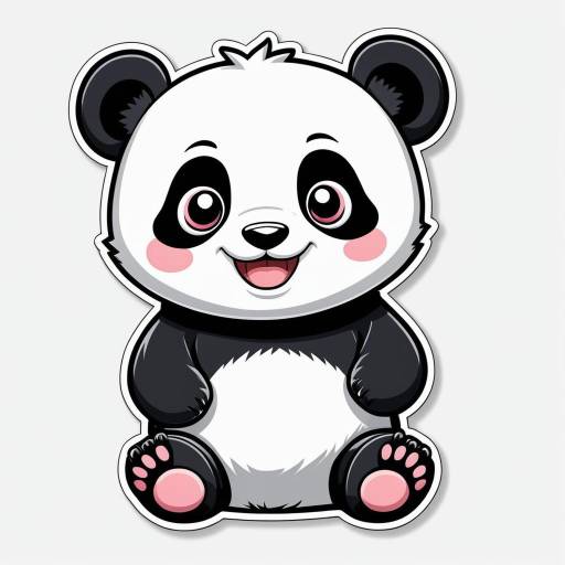 Smiling Baby Panda Cartoon Sticker