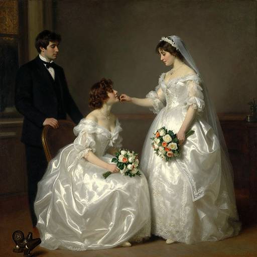 Bride and friends in wedding attire