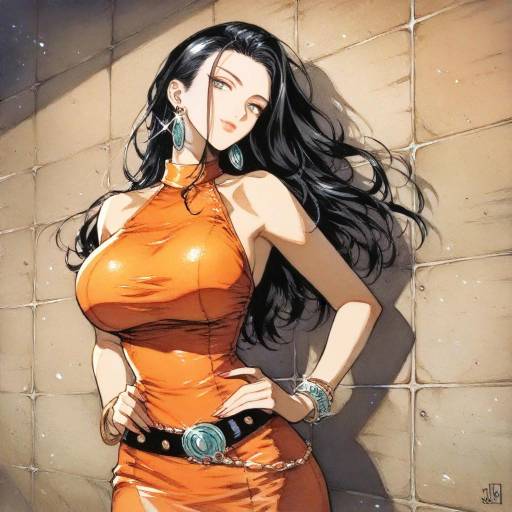 Stylish Portrait of Nico Robin in Orange