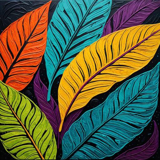 Colorful Abstract Leaf Pattern Canvas Colorful Abstract Leaf Pattern Canvas