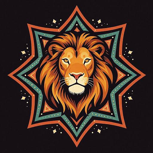 Psychedelic Lion Star Print
