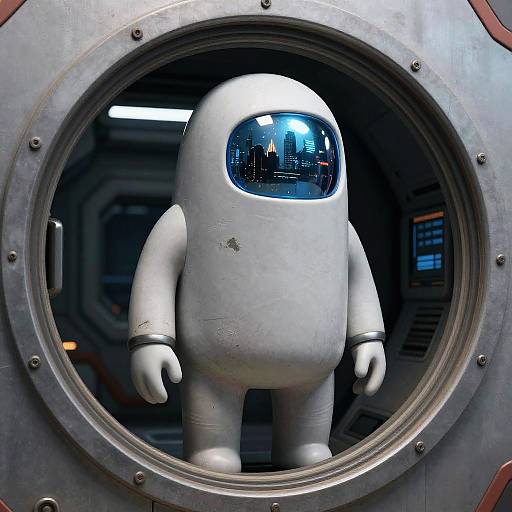 Realistic Among Us Character in Sci-Fi