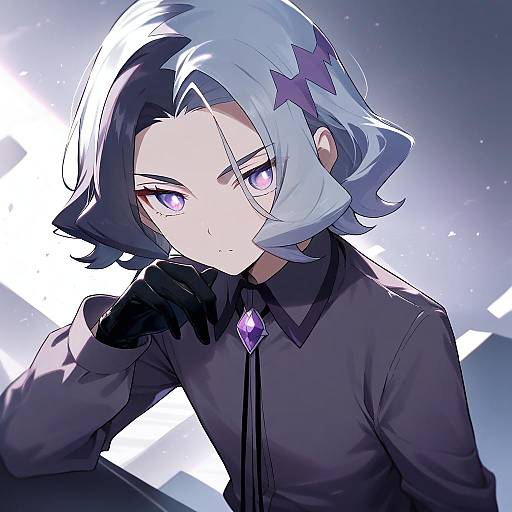 Illustration of Amethio (pokemon), pokemon in the style of Senji (tegone spike)