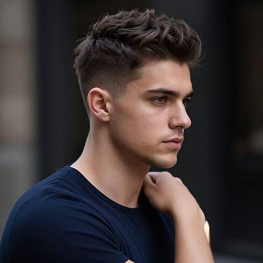 Realistic Portrait of Textured Cut Man