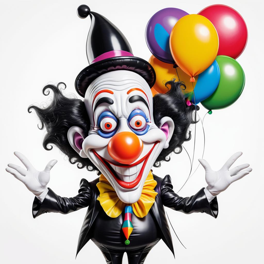 Exaggerated Cheerful Clown Illustration