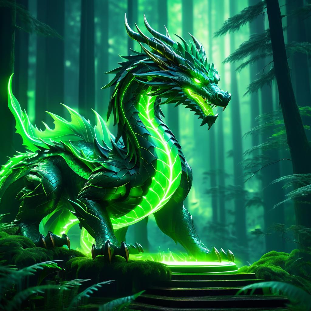 Epic Sleek Dragon in Mystical Forest