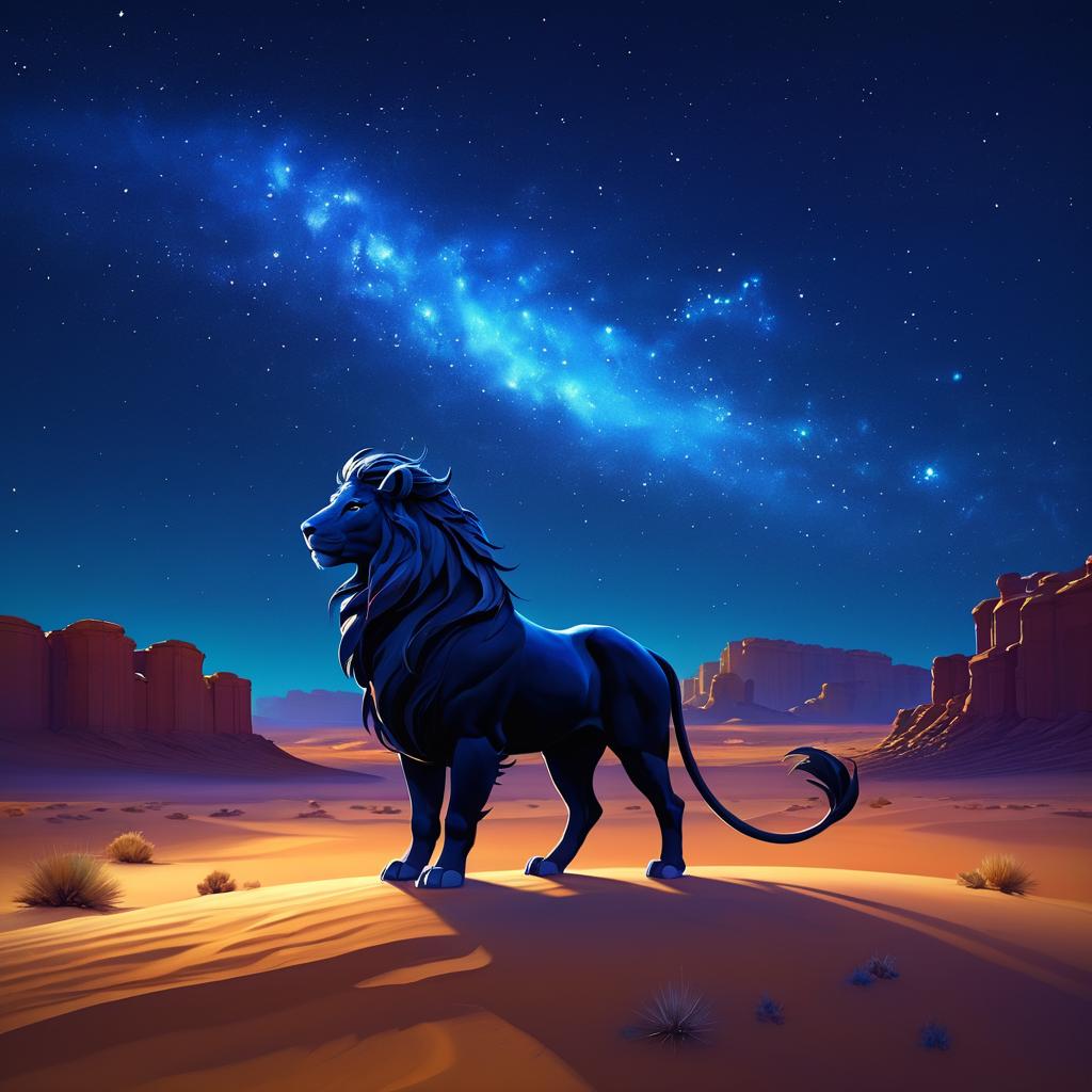 Nighttime Desert Chimera Constellation Art