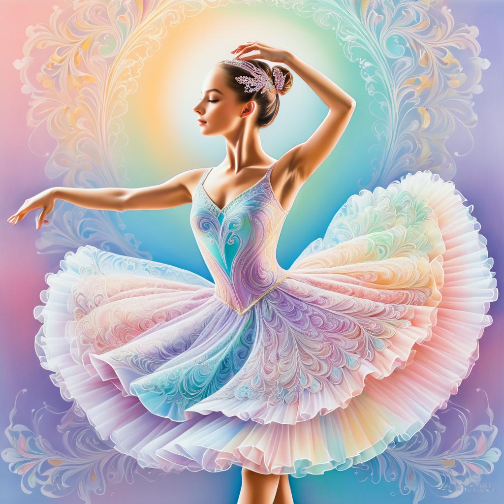 Graceful Ballerina in Pastel Art