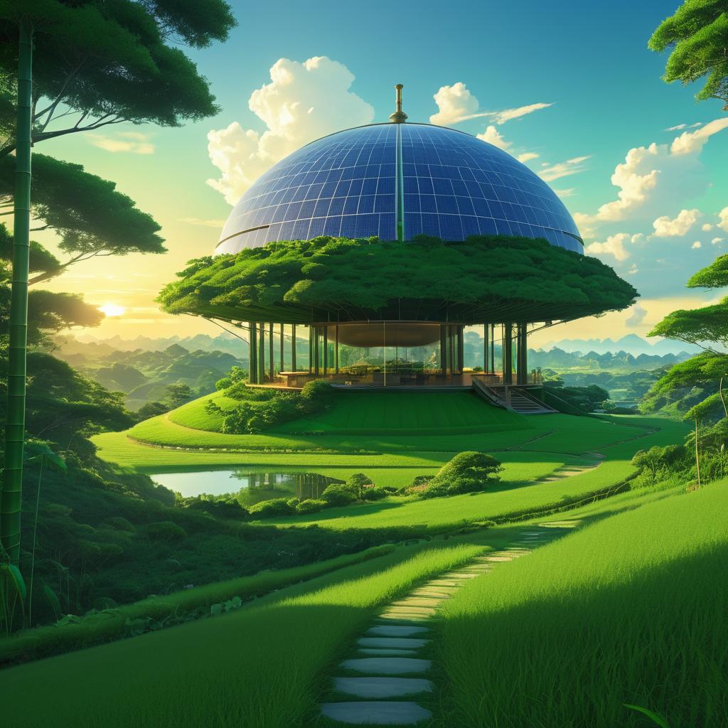 Futuristic Dome Surrounded by Nature