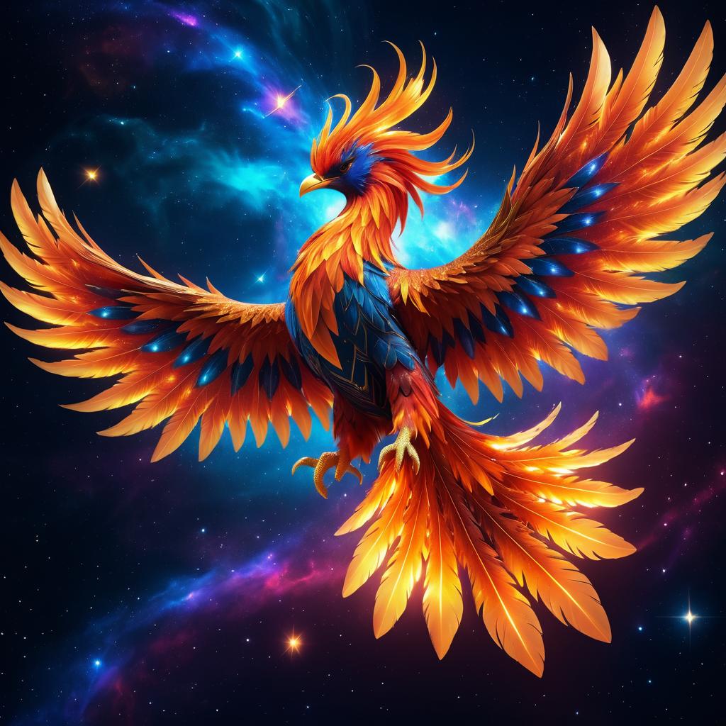 Majestic Phoenix in Cosmic Splendor