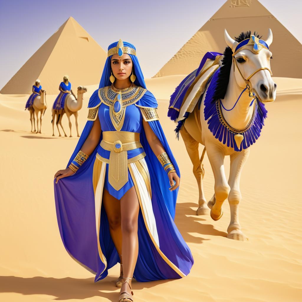 Knight in Egyptian Attire with Camels