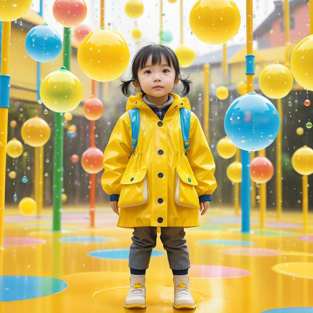 Cheerful Child in Colorful Playground