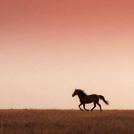 Solitary Horse in Surreal Pastel Landscape