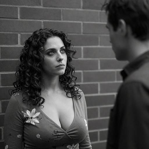 Black-and-White Intense Conversation Between Man and Woman