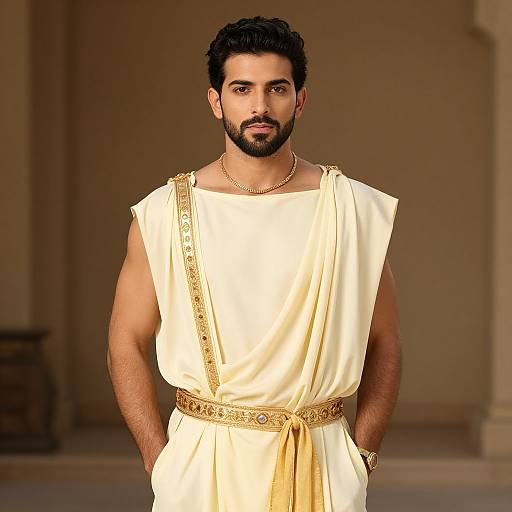 Male Toga Costume with Jewelry