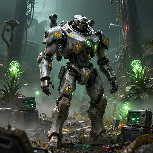 Fallout Mech Suit in Radioactive Wasteland