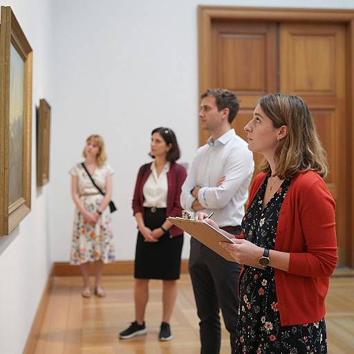 Casual Museum Hallway Scene with Visitors