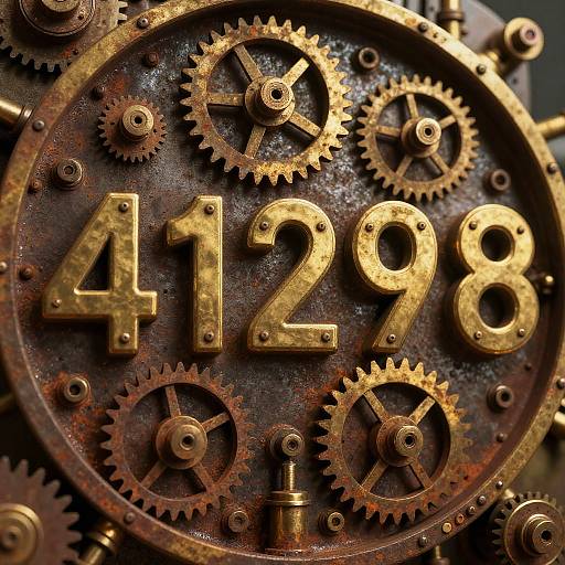 Steampunk Mechanical Number Design