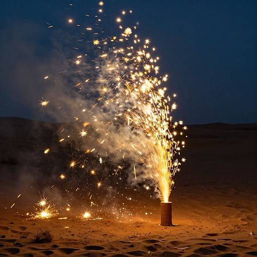 Celestial Golden Sparks in Desert